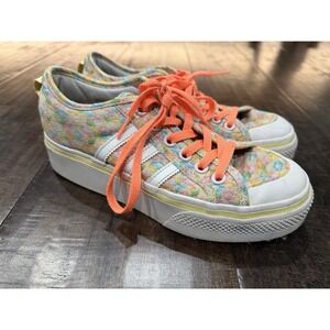 ADIDAS NIZZA PLATFORM TRAINERS SIZE 7.5‎ FLORAL DISNEY BAMBI EDITION RARE